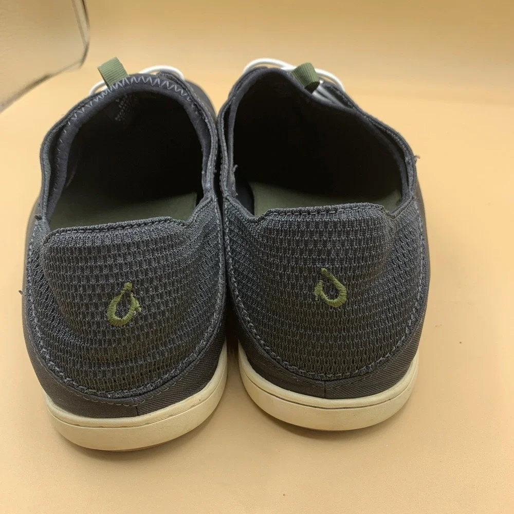 OluKai Nohea Moku No Tie Boat Shoe Men's Sz 12 Blue Slip On Convertible Sneaker